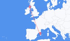 Flights from Palma de Mallorca in Spain to Belfast in Northern Ireland