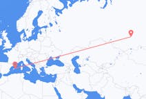 Vols depuis la ville de Krasnoïarsk vers la ville de Minorque