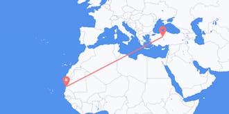 Flyg från Mauretanien till Turkiet