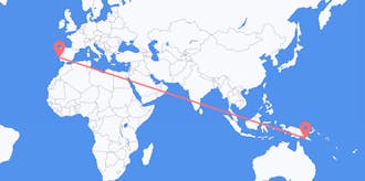 Flyrejser fra Papua Ny Guinea til Portugal