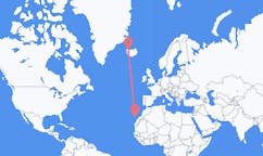 出发地 冰岛出发地 约古尔目的地 西班牙拉斯帕尔马斯的航班