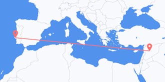 Flyg från Syrien till Portugal
