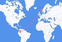 Flyg från Iquitos, Peru till Stavanger, Norge