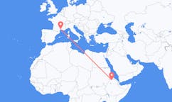 Flyg från Inda Silasē, Etiopien till Montpellier, Frankrike