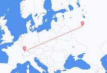 Flyg från Mulhouse, Schweiz till Moskva, Ryssland