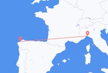 Flyrejser fra La Coruña, Spanien til Genova, Italien