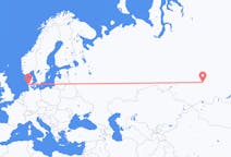 Flights from Krasnoyarsk, Russia to Esbjerg, Denmark