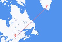 Loty z Montreal, Kanada do Narsarsuaq, Grenlandia
