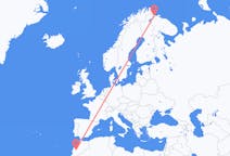 Vluchten van Marrakesh, Marokko naar Kirkenes, Noorwegen