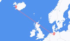 航班从德国汉诺威市到雷克雅维克市，冰岛塞尔