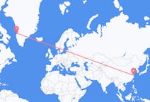 중국 상하이에서 출발해 그린란드 아시아트에게(으)로 가는 항공편
