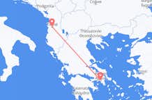 Vluchten van Athene naar Tirana