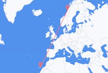 Flyreiser fra Sandnessjøen, Norge til Las Palmas de Gran Canaria, Spania