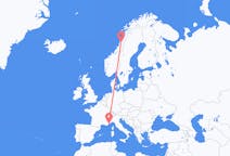 Flyg från Mosjøen till Nice