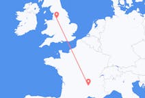 Flyg från Le Puy-en-Velay, Frankrike till Manchester, England