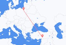 Flights from Kahramanmaraş, Turkey to Szymany, Szczytno County, Poland