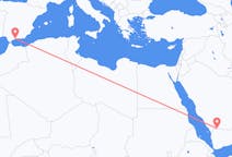 Vols de Najran, Arabie saoudite à Málaga, Espagne