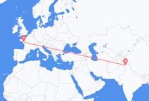 出发地 印度出发地 斯利那加目的地 法国南特的航班