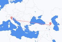 Vluchten van Gəncə, Azerbeidzjan naar Bologna, Italië