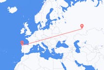 Flyg från Ufa, Ryssland till Santiago de Compostela, Spanien