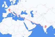 出发地 印度出发地 海得拉巴 (巴基斯坦)目的地 法国里昂的航班