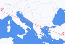 Flyrejser fra Chambery til Konya