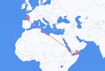 Vluchten van Bosaso, Somalië naar Bilbao, Spanje