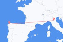 Flyrejser fra La Coruña, Spanien til Bologna, Italien