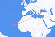 Flyreiser fra São Vicente, Kapp Verde til Kutahya, Tyrkia