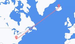 出发地 美国诺克斯维尔目的地 冰岛阿克雷里的航班