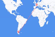 Flyreiser fra Punta Arenas, Chile til Montpellier, Frankrike
