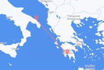 Vluchten van Kalamáta, Griekenland naar Brindisi, Italië