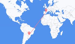 Flyg från Cascavel (kommun i Brasilien, Paraná, lat -25,05, long -53,39), Brasilien till Zaragoza, Spanien