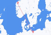 Flyg från Sandane, Norge till Szczecin, Polen