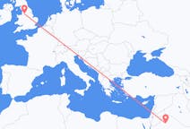 Flyreiser fra Al Jawf-regionen, Saudi-Arabia til Manchester, England