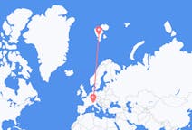 Flyg från Milano till Svalbard