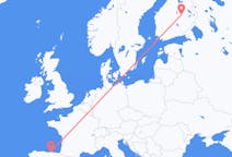出发地 芬兰出发地 庫奧皮奧目的地 西班牙桑坦德的航班