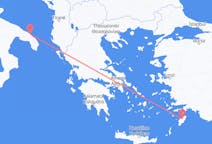 Vluchten van Rhodos, Griekenland naar Brindisi, Italië