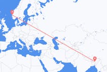 Flights from Guwahati, India to Bergen, Norway