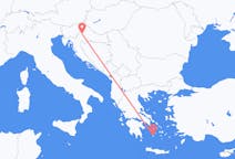 Flyg från Zagreb, Kroatien till Plaka, Grekland
