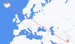 Flights from the city of Kishangarh, India to the city of Akureyri, Iceland