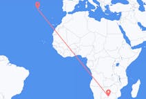 Vluchten van Gaborone, Botswana naar Pico, Portugal