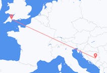 Fly fra Exeter til Sarajevo