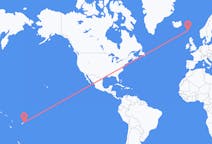 Flyreiser fra Taveuni, Fiji til Sørvágur, Færøyene