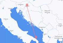 Flyrejser fra Brindisi, Italien til Zagreb, Kroatien