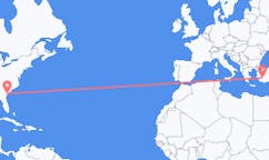 Flyreiser fra Hilton Head Island, USA til Denizli, Tyrkia