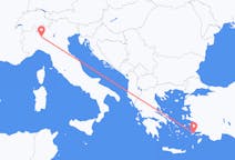 Flights from Kos in Greece to Milan in Italy