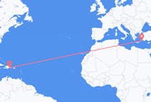 Flyg från Santo Domingo, Dominikanska republiken till Rhodes, England, Grekland