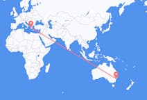 Flyreiser fra Sydney i Nova Scotia, Australia til Patras, Hellas