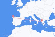 Flyreiser fra Santiago de Compostela, Spania til Ioánnina, Hellas